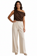 Blusa Marrom Ombro Caído - Fundo Branco 2