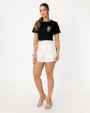 Cropped Brasil Brasão Bordado no Bolso
