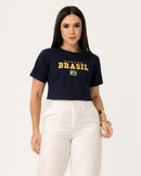 Cropped Brasil Bandeira Bordada