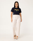 Cropped Brasil Bandeira Bordada